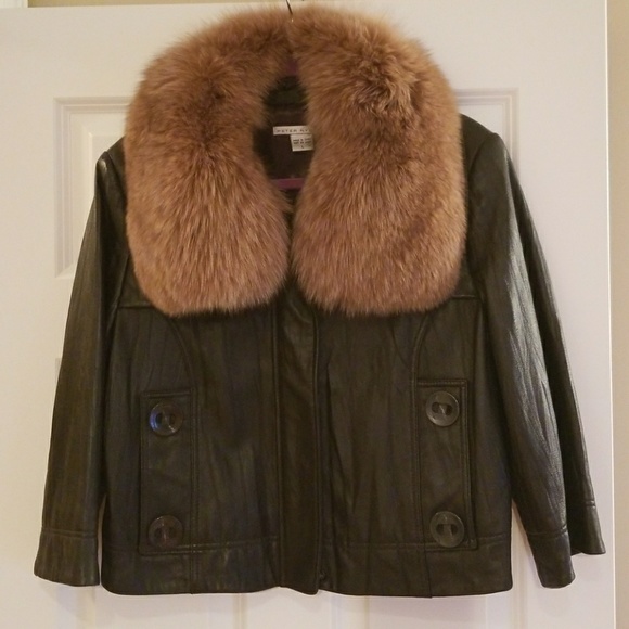 Peter Nygard Jackets & Blazers - Brown leather with removalable  fur collar
